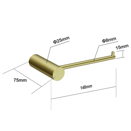 Lattice Edition Luxury Knurled Brushed Yellow Gold Hand Towel Holder Towel Rail Stainless Steel 304